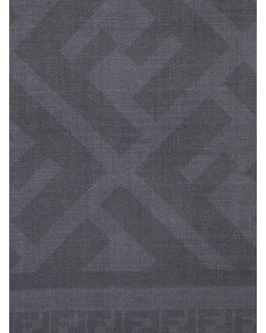 Sciarpa Con Motivo Ff All-Over di Fendi in Gray da Uomo