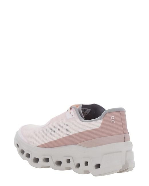 On Shoes White Cloudmster Void Sneakers With Cushied Sole And Tech Fabric Uppe
