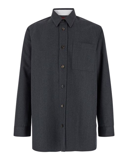 Gucci Blue Shirt With Pointed Collar for men