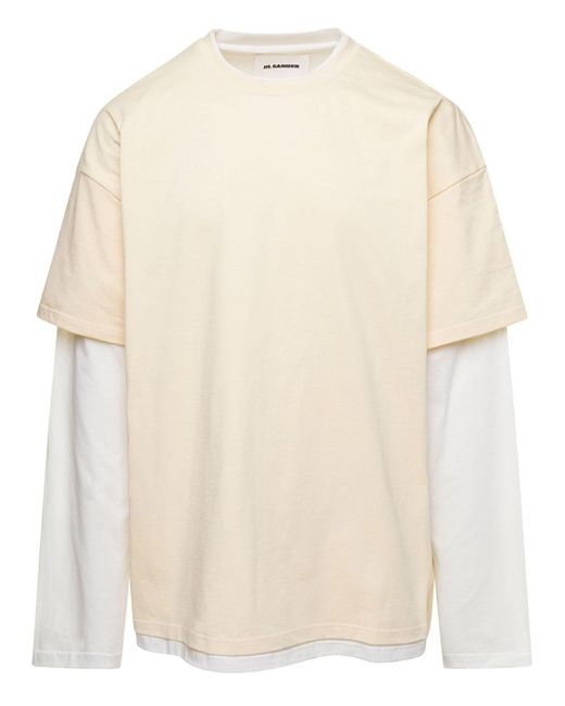 Jil Sander Natural Doppia T-Shirt Ml for men