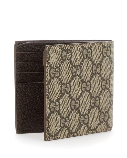 Gucci Gray Bi-Fold Wallet With Double G Logo Plaque On The Front for men