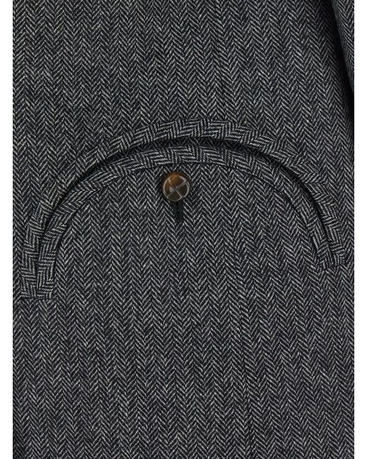 Blazé Milano Black Double-Breasted Jacket Wool Blend