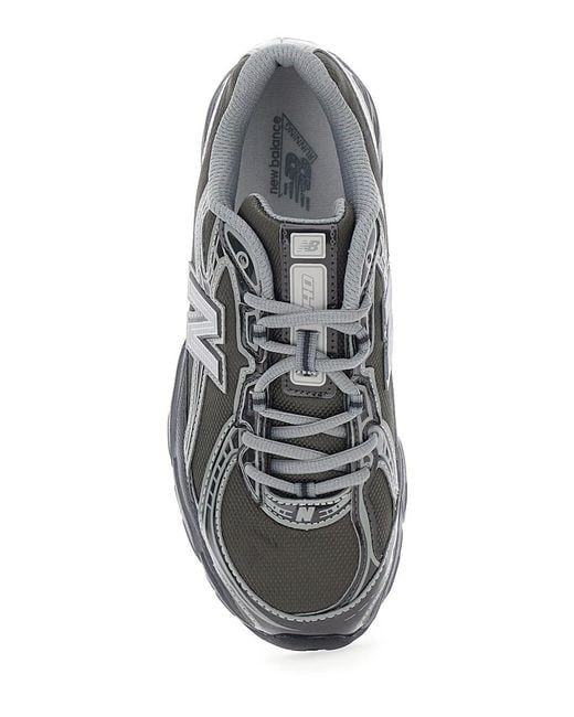 New Balance Gray '740' Sneakers With Metallic Details And Logo Patch O