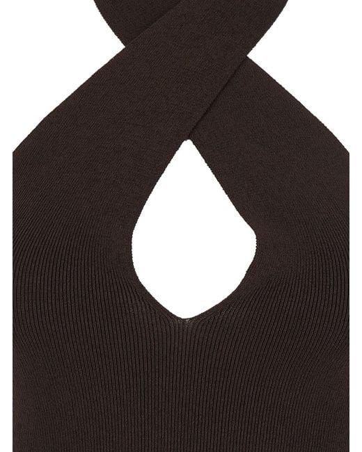 FEDERICA TOSI Black Top Scollo Incrociato