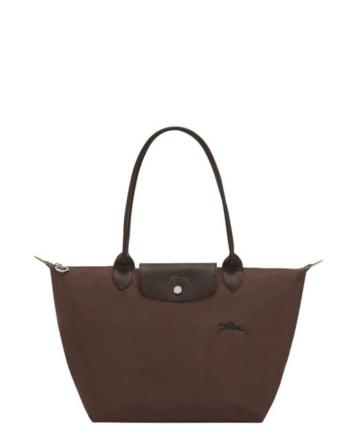 Longchamp Brown 'M Le Pliage Original' Tote Bag With Embossed Logo