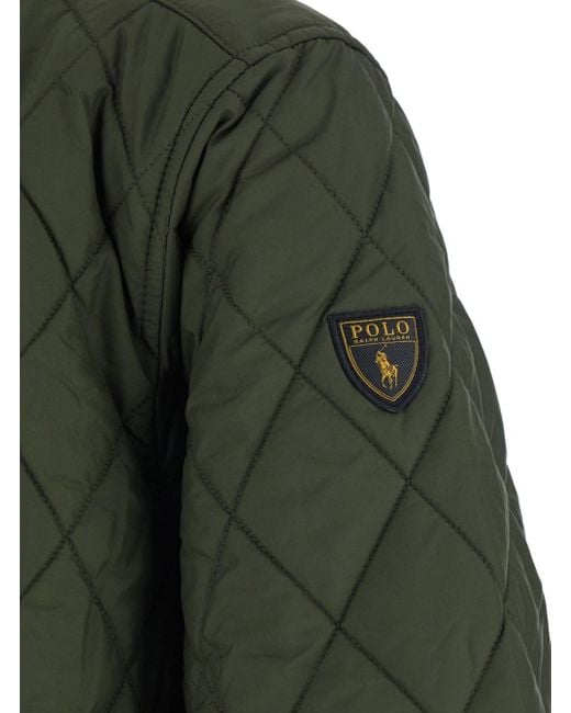 Polo Ralph Lauren Green Jacket With Corduroy Collar And Logo Patch On The Sleeve for men