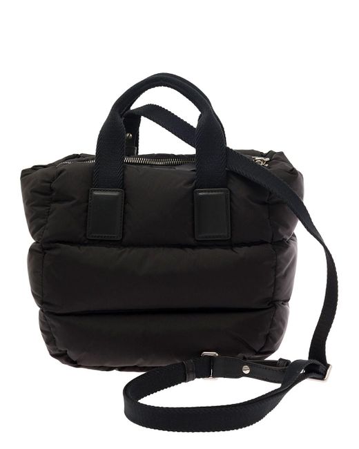 Moncler Black 'Mini Caradoc' Tote Bag With Logo Patch