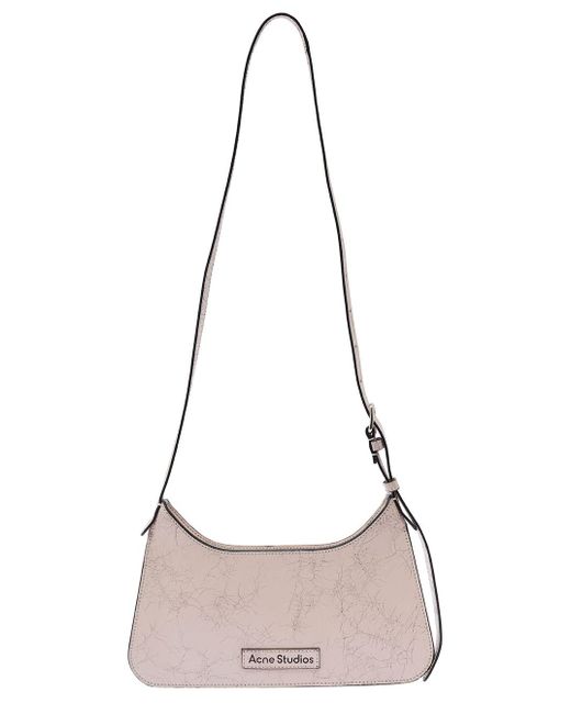 Acne Natural 'Platt' Shoulder Bag With 'You Are Beautiful' Detail