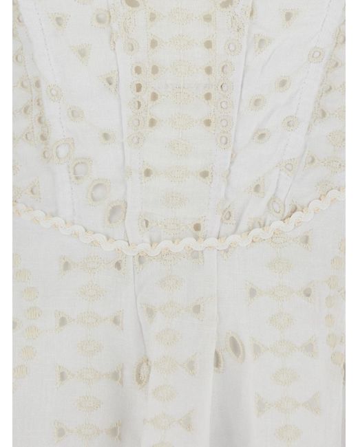 Charo Ruiz White Clem' Dress With Flounce Skirt