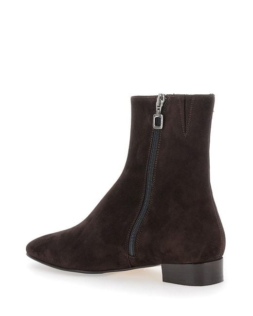 CAREL PARIS Black 'Aiglon' Boots With Logo Embroidery On The Side And Zip Cl