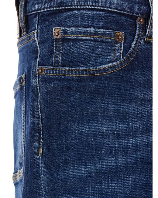 DSquared² Blue Five-Pocket Jeans With Faded Effect for men