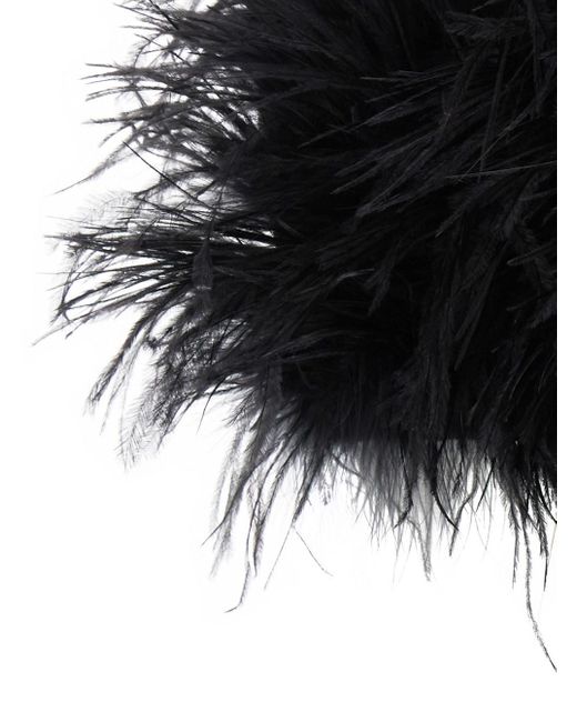 Liu Jo Black Cropped Top With Feathers