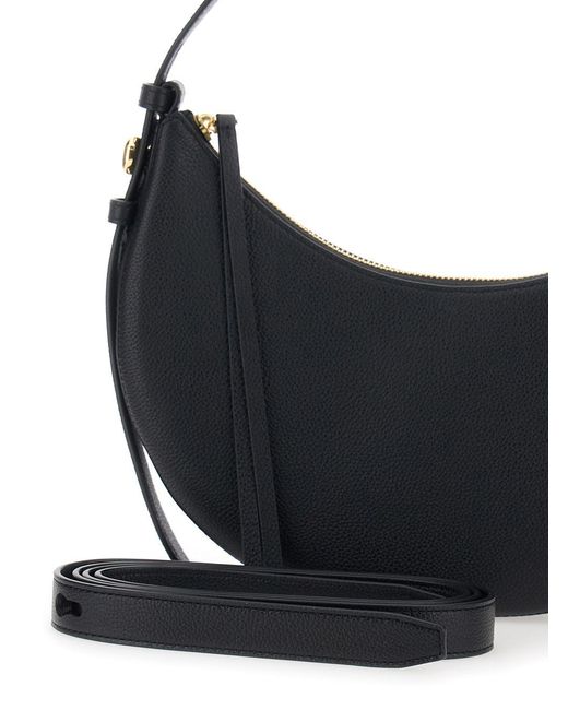 Tory Burch Blue Shoulder Bag Romy Half Moon Leather