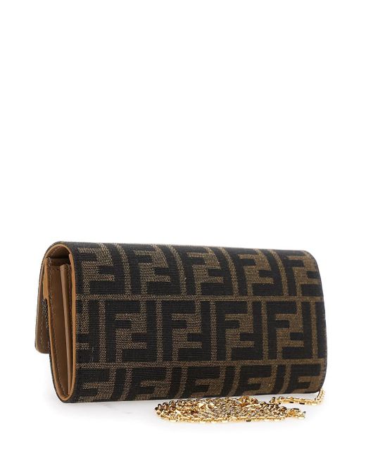 Fendi Gray Â€Œcontinentalâ€ Mini Bag With All-Over Ff Pattern