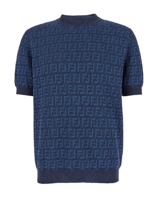 Fendi Blue Ff Crochet for men