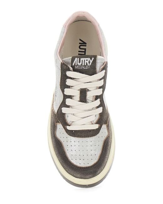 Autry White Sneakers With Leather Upper And Suede Details