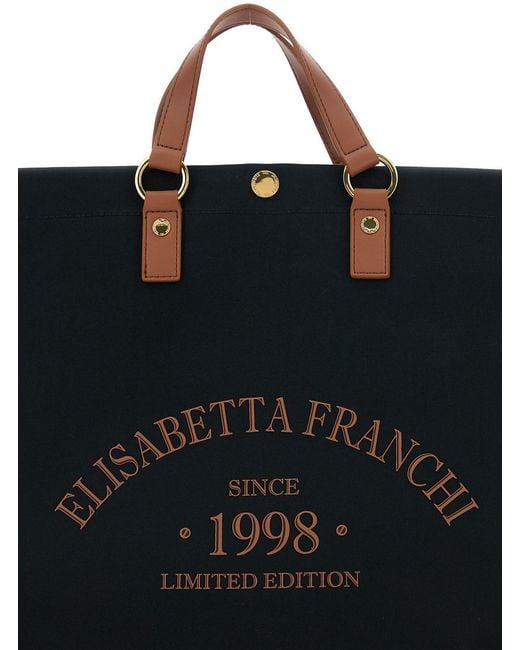Elisabetta Franchi Black Tote Bag, Leather