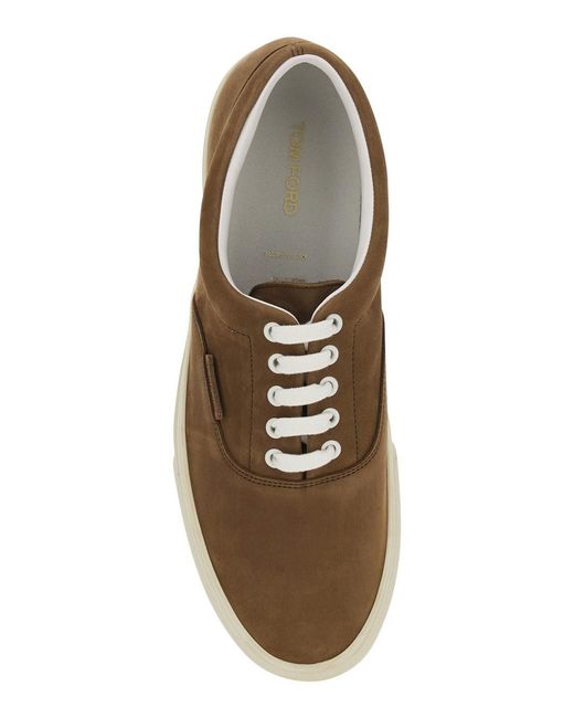 Tom Ford Brown Nubuck Jude Sneaker for men