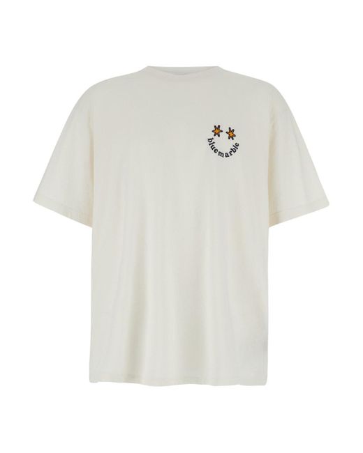 Bluemarble White Smiley T-Shirt for men