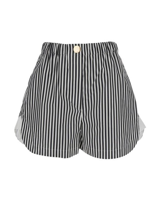 Sportmax Gray And Shorts With All-Over Vertical Striped Motif I