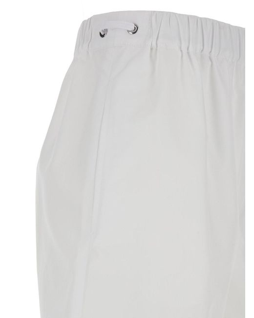 Max Mara White Solid Shorts