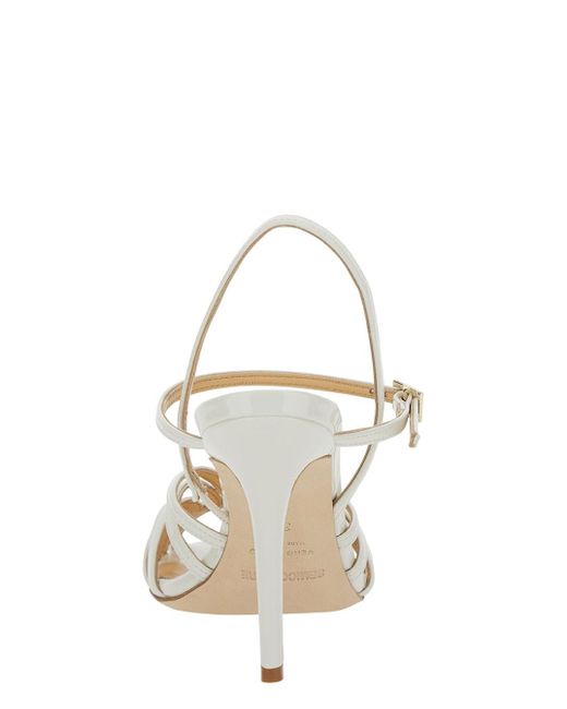 Semicouture Metallic Sandals With Front Cage