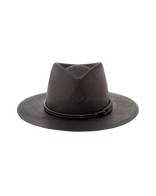 Cappello Fedora Con Dettaglio Monile di Brunello Cucinelli in Black
