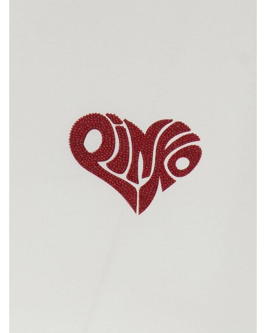 Pinko White Crew Neck T-Shirt Cotton