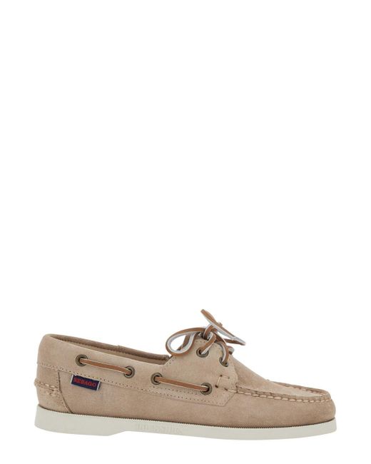 Sebago Natural 'Portland Dockside' Loafers With Decorative Laces On The