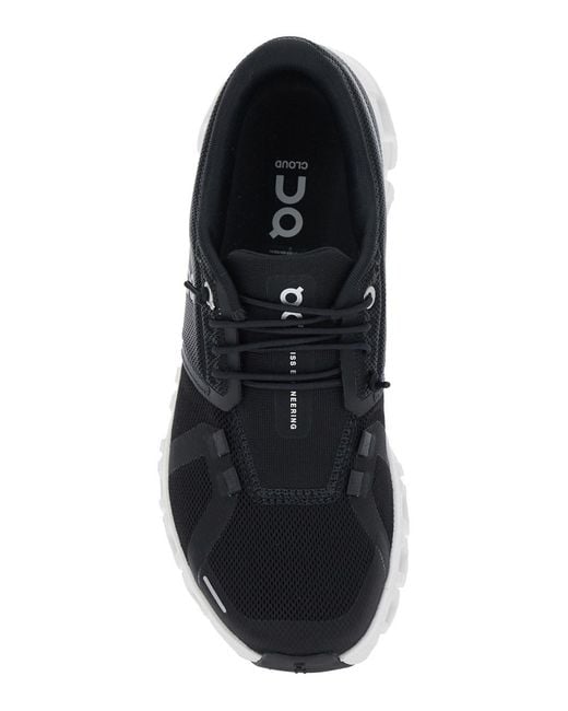 On Shoes Black 'Cloud 6' Low Top Sneaker With Mesh Inserts And Logo The S
