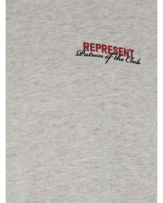 T-Shirt Girocollo 'Patron Of The Club' Con Stampa Logo Front di Represent in Gray da Uomo