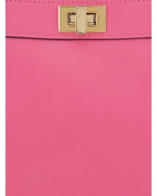 Fendi Pink Handbag 'Peekaboo Iseeu Petite' With Turn Lock