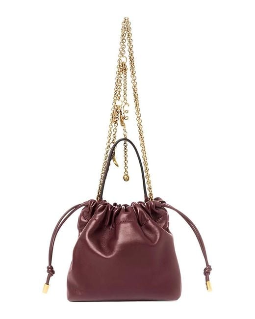 Chloé Purple Chloé Bordeaux Nappa Handbag With Metal Details