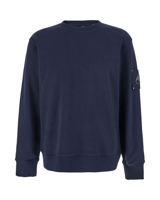 Moose Knuckles Blue Hartsfield Crew for men