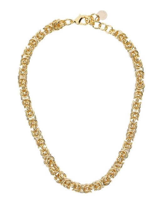Semicouture Metallic Chain Necklace With Claw Clasp Closure On The Back And Bra