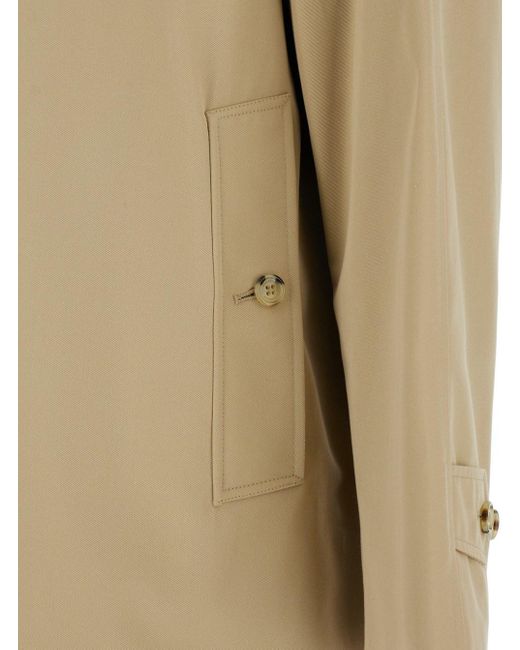 Burberry Natural Single-Breasted Trench Coat With Concealed Closure for men