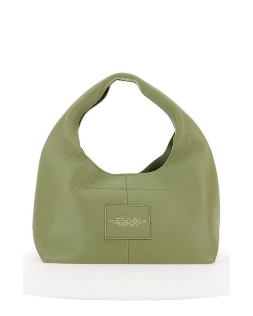 Marc Jacobs Green 'The Sack' Shoulder Bag With Maxi Logo Lettering On