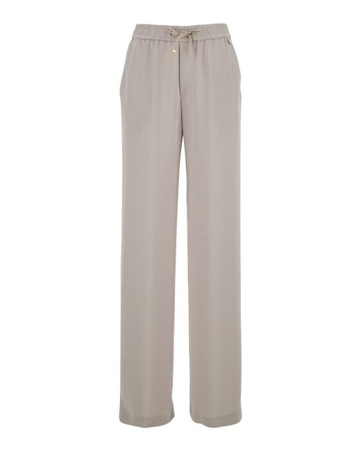 Herno Gray Pants With Elastic Waistband