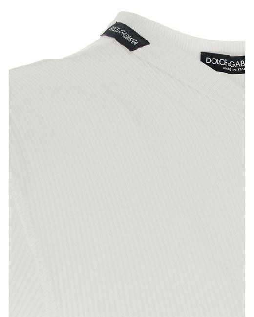 Dolce & Gabbana White T-Shirt Serafino for men