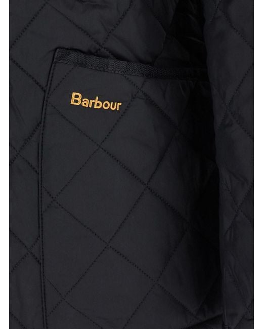 Barbour Black 'Heritage Liddesdale' Jacket With Classic Corduroy Collar And Logo Lettering On The Front for men
