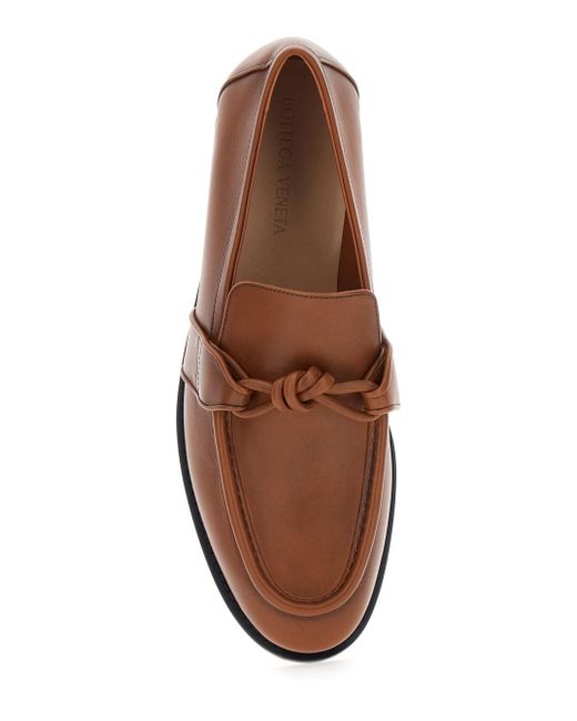 Bottega Veneta Brown Loafers With Knot Detail On The Front for men