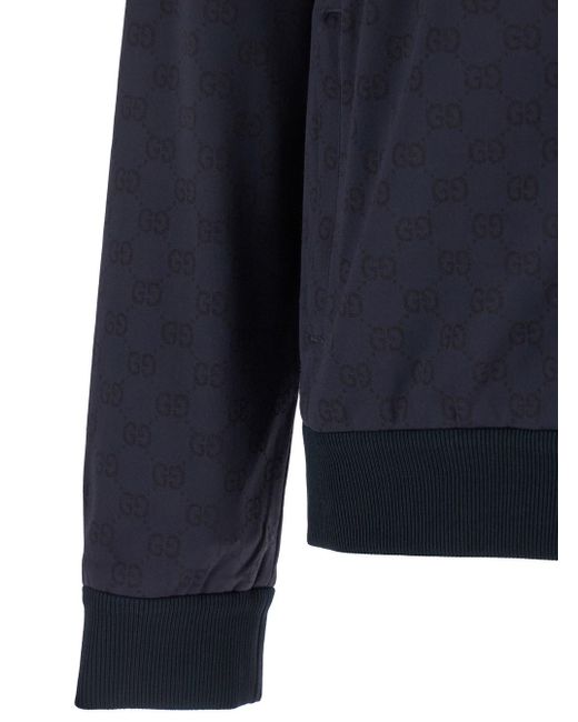 Felpa A Collo Alto Con Chiusura Con Zip di Gucci in Blue da Uomo