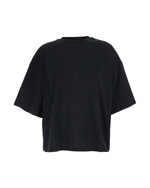 Tela Black T-Shirt 'Skossa' With Round Neck And Short Sleeves