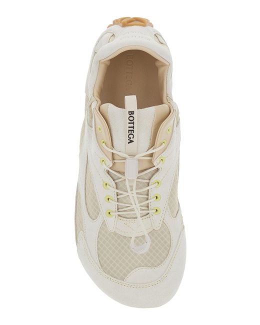 Bottega Veneta White 'Orbit Flash' Sneaker With Logo Lettering Detail On The Heel And Elastic Design for men