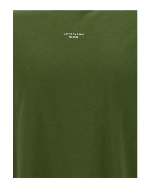 Drole de Monsieur Green T-Shirt With Slogan Print for men