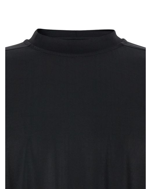 Rick Owens Black Crew Neck T-Shirt With Raised Collar for men