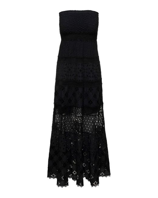 Temptation Positano Black Embroidered Long Dress