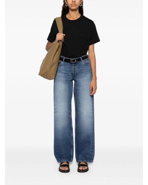 Jeans Dritti 'Elisabeth' Con Bottone Logato di A.P.C. in Blue