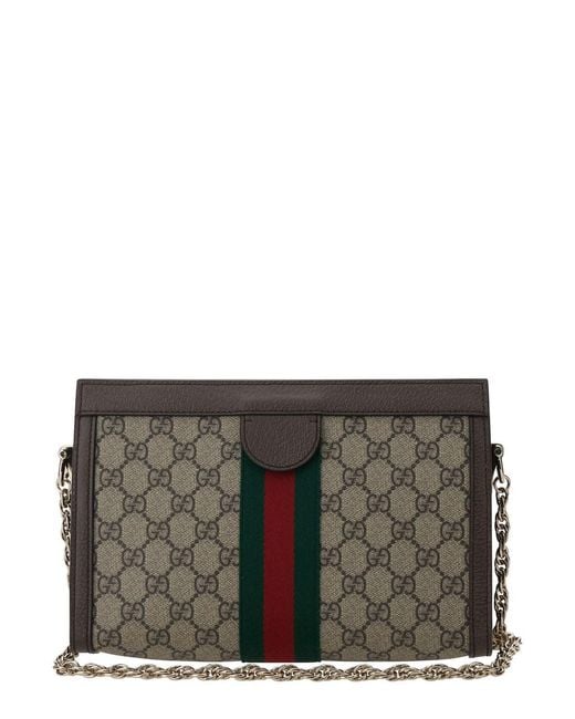 Gucci Gray 'Ophidia' Shoulder Bag With Gg Plaque And Web Detail