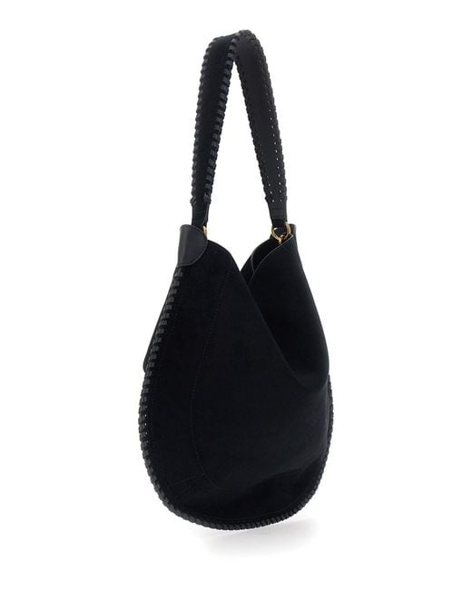 Isabel Marant Black 'Oskan' Shoulder Bag With Removable Strap And Embo